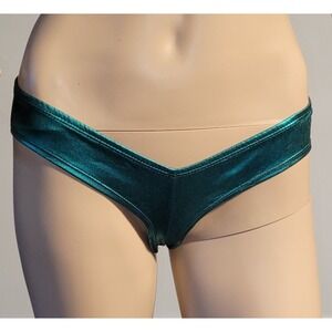 Women PVC Green Cheekster Panty Stretch Briefs‎ Size Small  SL11003-4